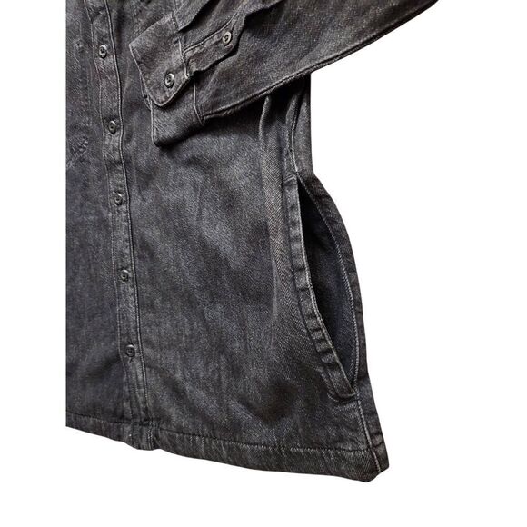 NWT Lee Men's Medium Very Loose Fit Denim Overshirt Grey/Black heavy pockets - Picture 6 of 9